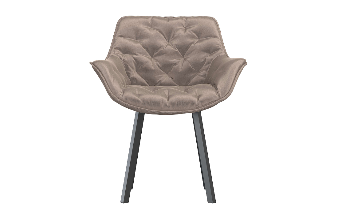 Стул Квинта велюр конфетти мокко/Цвет металл черный